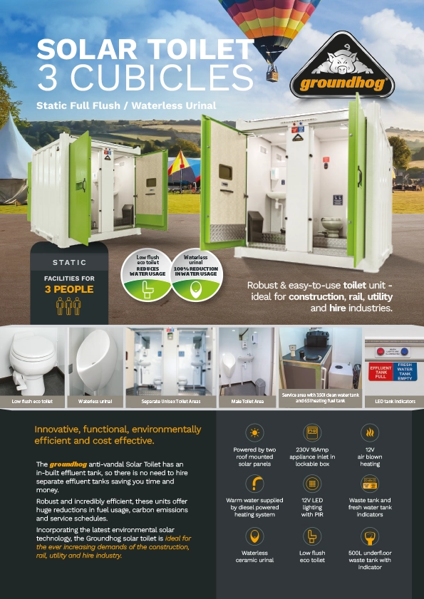 Solar Static Toilet 3 cubicles Datasheet 