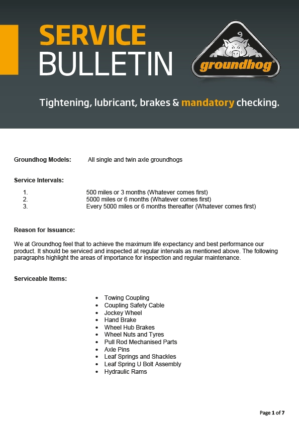 Groundhog service bulletin mandatory